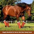 UV Protection Horse Leg Boots Breathable Mesh PVC Equine Guards Insect-Repellent Wraps Reduced Fatigue Equestrian Gear - Orange